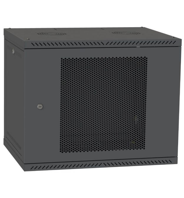 Шкаф телекоммуникационный двери стекло (черный) IPCOM 9U 600x450