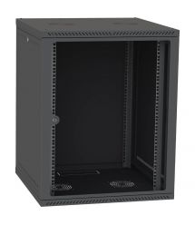 Шкаф телекоммуникационный двери стекло (черный) IPCOM 15U 600x600