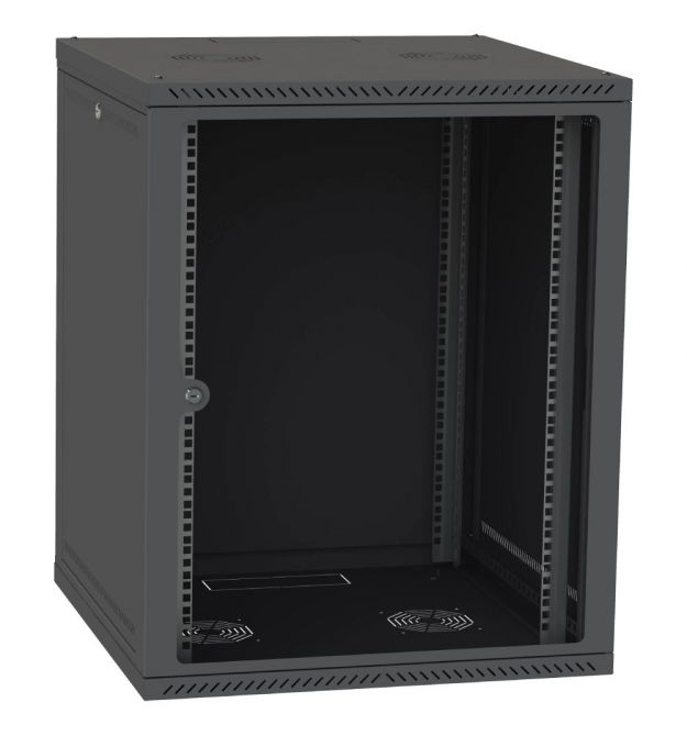 Шкаф телекоммуникационный двери перф(черный) IPCOM 15U 600x600