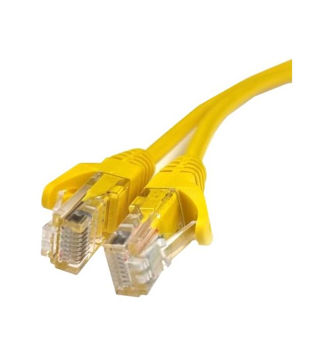 Патч-корд литой желтый 5е UTP RJ45 1м