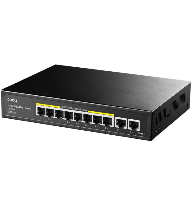 PoE-комутатор 10-портовий некерований Cudy GS1010PE 8 портів PoE+ гігабітний 120W