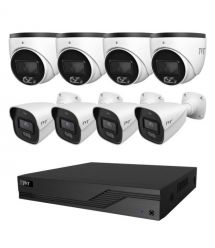 Комплект IP-відеонагляду на 8 камер TVT IP-Video Kit 8x4Mp (T-B) PoE: 4 купольні + 4 цилі