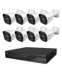 Комплект IP-відеонагляду на 8 камер TVT IP-Video Kit 8x4Mp (B) PoE: 8 циліндричних 4Mp в