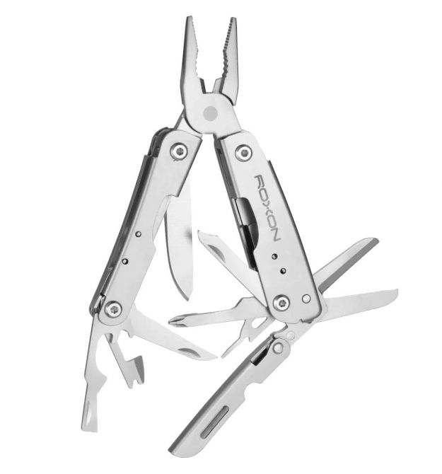 Мини мультитул со сменными битами, серый Roxon M2