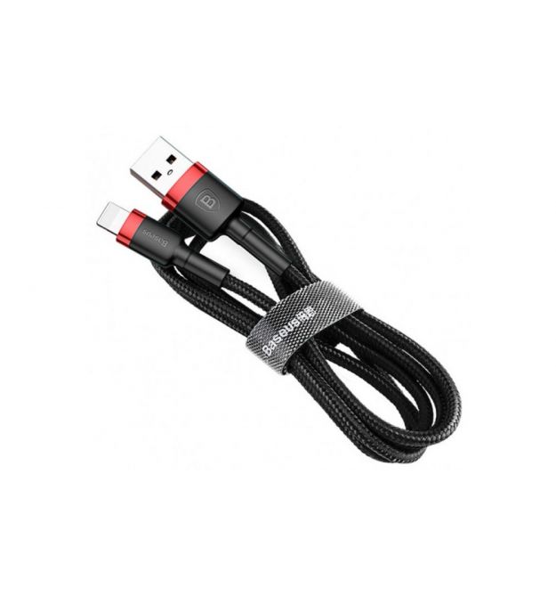 Кабель Baseus Cafule USB 2.0 to Lightning 2.4A 1M Черный/Красный (CALKLF-B19)