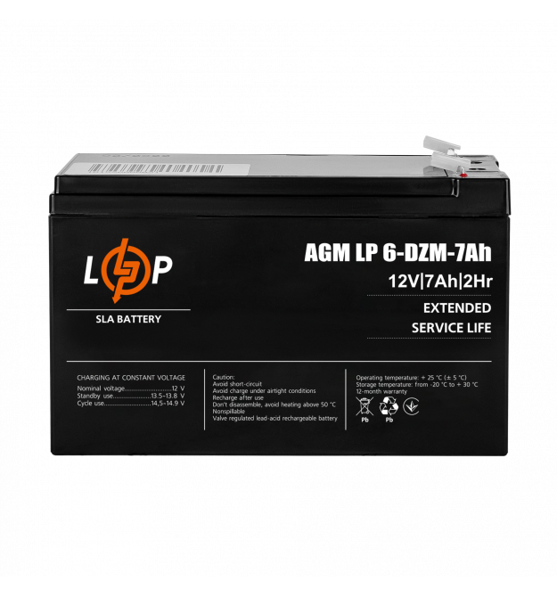 Тяговый свинцово-кислотный аккумулятор LP 6-DZM-7 Ah