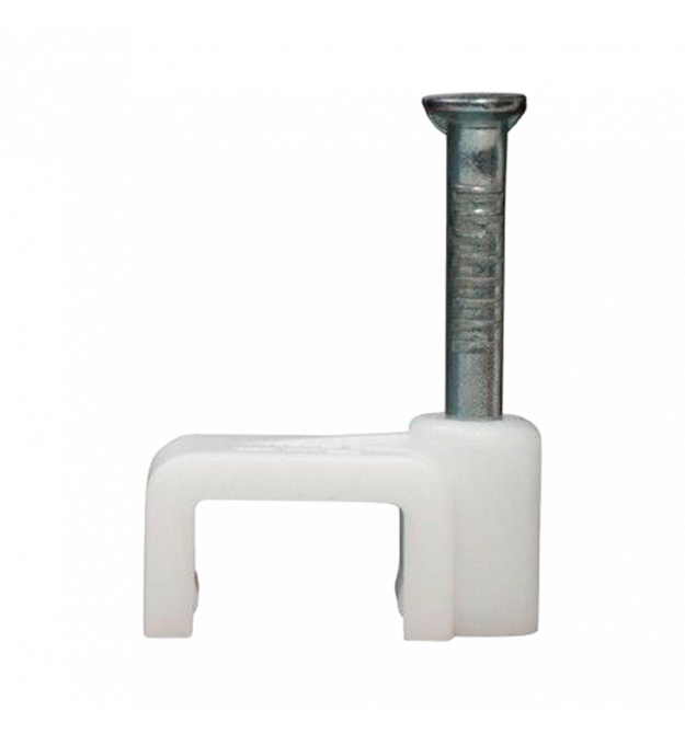 Скоба кабельная плоская 6 мм (100 шт) White