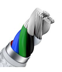 Кабель Baseus Cafule metal Type-C to Lightning PD 20W 1M Білий (CATLJK-A02)