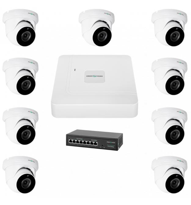 Комплект видеонаблюдения на 9 камер&nbsp;GV-IP-K-W77/09 5MP