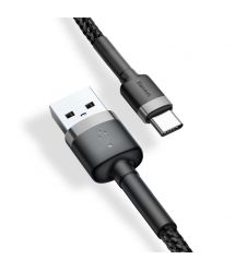 Кабель Baseus Cafule USB 2.0 to Type-C 2A 2M Черный/Серый (CATKLF-CG1)