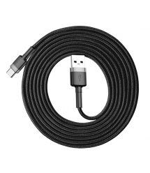 Кабель Baseus Cafule USB 2.0 to Type-C 2A 2M Черный/Серый (CATKLF-CG1)