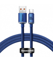 Кабель Baseus Crystal Shine USB 2.0 to Type-C 100W 1.2M Синий (CAJY000403)
