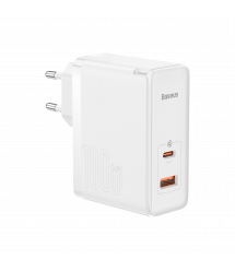 Сетевое зарядное устройство Baseus GaN5 Pro 2 порта, USB + Type-C 100W Белый (CCGP090202)