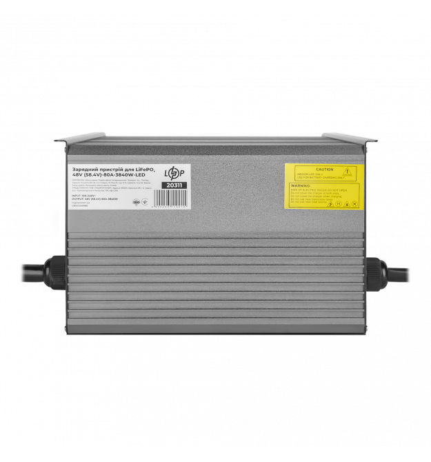 Зарядний пристрій для акумуляторів LiFePO4 48V (58.4V)-80A-3840W-LED