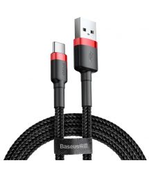 Кабель Baseus Cafule USB 2.0 to Type-C 3A 1M Чорний/Червоний (CATKLF-B91)