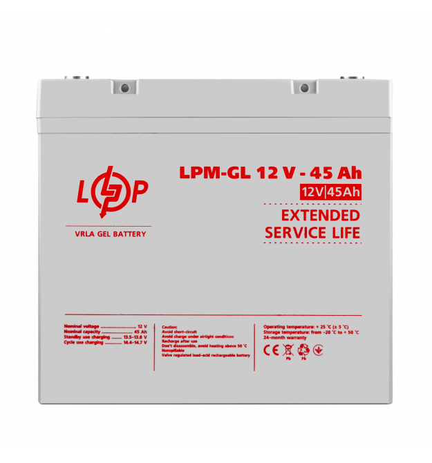 Аккумулятор гелевый LPM-GL 12V - 45 Ah