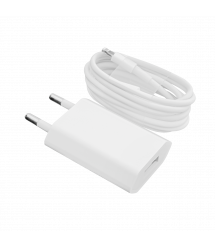 Зарядное устройство + кабель Lighting LP АС-005 USB 5V 1A ОЕМ White