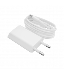 Зарядний пристрій + кабель Lightning LP АС-005 USB 5V 1A ОЕМ White
