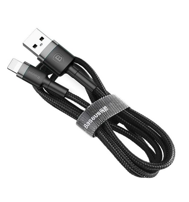 Кабель Baseus Cafule USB 2.0 to Lightning 1.5A 2M Чорний/Сірий (CALKLF-CG1)