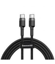 Кабель Baseus Cafule Type-C to Type-C PD2.0 60W 20V 3A 1M Черный/Серый (CATKLF-GG1)