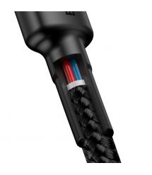 Кабель Baseus Cafule Type-C to Type-C PD2.0 60W 20V 3A 1M Черный/Серый (CATKLF-GG1)