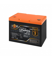 Акумулятор LP LiFePO4 25,6V - 50 Ah (1280Wh) (BMS 80A/50А) пластик Smart BT