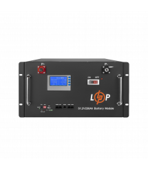 Акумулятор LP LiFePO4 48V (51,2V) - 230 Ah (11776Wh) (Smart BMS 200A) с LCD RM