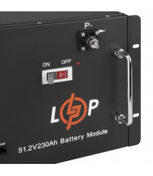 Акумулятор LP LiFePO4 48V (51,2V) - 230 Ah (11776Wh) (Smart BMS 200A) с LCD RM