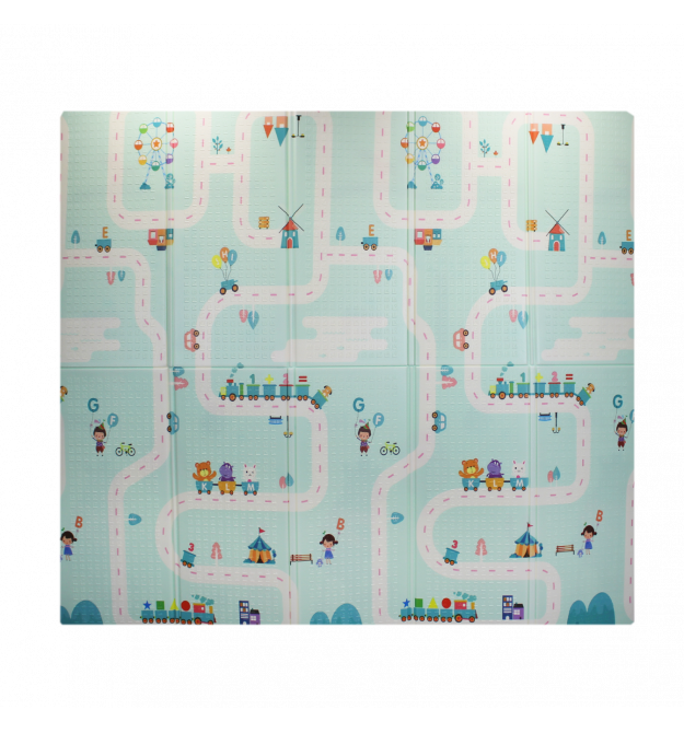 Дитячий ігровий двосторонній килимок Місто та Ведмедик 200х180х0.8см