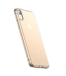 Чехол Baseus для iPhone Xr Simplicity Прозрачный Золотой (ARAPIPH61-A0V)