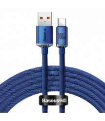 Кабель Baseus Crystal Shine USB 2.0 to Type-C 100W 2M Синій (CAJY000503)
