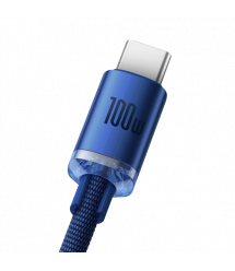 Кабель Baseus Crystal Shine USB 2.0 to Type-C 100W 2M Синий (CAJY000503)