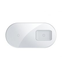 Беспроводное зарядное устройство Baseus Simple 2 in 1 AirPods Pro Белый (WXJK-C02)