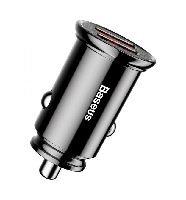 Автомобильное зарядное устройство Baseus Circular Plastic A+A 30W Dual QC3.0 Черный (CCALL-YD01)