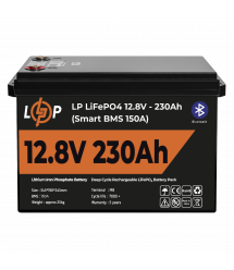 Аккумулятор LP LiFePO4 12V (12,8V) - 230 Ah (2944Wh) (Smart BMS 150А) с BT пластик для ИБП