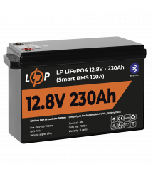 Акумулятор LP LiFePO4 12V (12,8V) - 230 Ah (2944Wh) (Smart BMS 150А) з BT пластик для ДБЖ