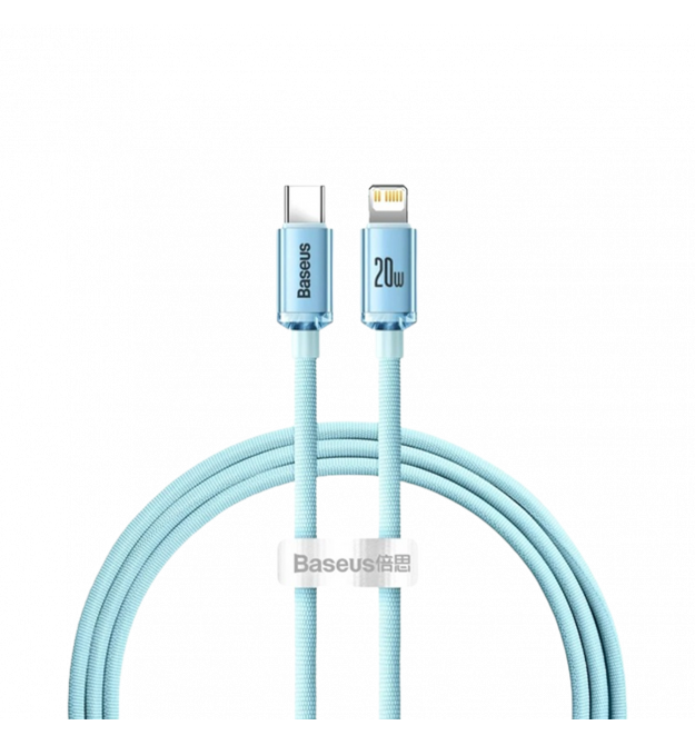 Кабель Baseus Crystal Shine Type-C to Lightning 20W 1.2M Голубой (CAJY001303)