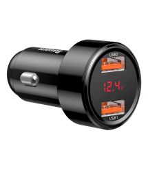 Автомобильное зарядное устройство Baseus Magic Series Dual-USB QC 3.0 45W Black (CCMLC20A-01)