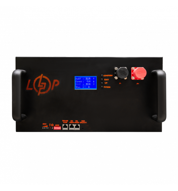 Акумулятор LP LiFePO4 51,2V - 230 Ah (11776Wh) (Smart BMS 200A/100А) з LCD метал RM