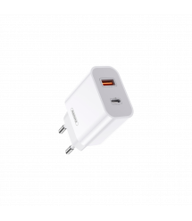 Мережевий зарядний пристрій Remax Surie 2 порта USB + Type-C 20W PD+QC Белый (RP-U68)