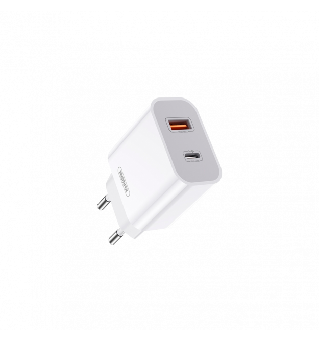 Мережевий зарядний пристрій Remax Surie 2 порта USB + Type-C 20W PD+QC Белый (RP-U68)