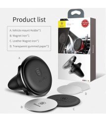 Автодержатель Baseus Magnetic Air Vent Car Mount Holder Silver (SUGX-A0S)