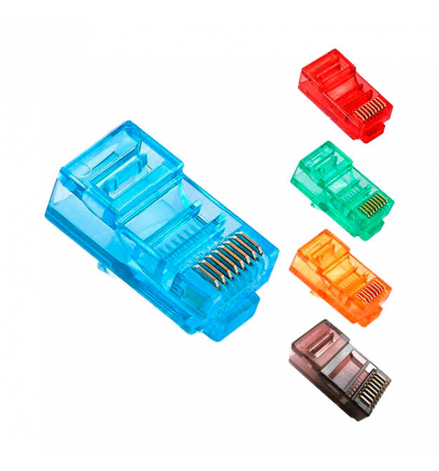 Коннектор цветной RJ45 8P8C UTP Cat.5E (100 шт)