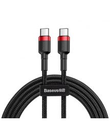 Кабель Baseus Cafule Type-C to Type-C PD2.0 60W 20V 3A 1M Чорний/Червоний (CATKLF-G91)