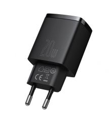 Зарядний пристрій Baseus Compact Quick Charger USB+Type-C 20W Чорний (CCXJ-B01)