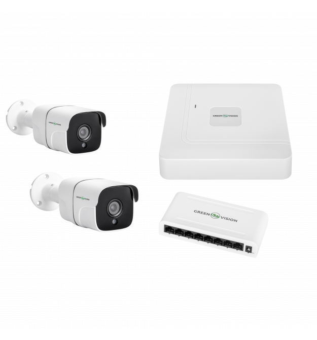 Комплект видеонаблюдения уличный на 2 цилиндрические камеры GV-IP-K-W60/02 5MP (Lite)