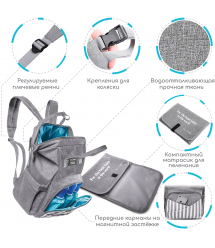Сумка-рюкзак для мами Zupo Crafts + компактний пеленальний матрацик