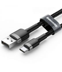 Кабель Baseus Cafule USB 2.0 to Type-C 3A 1M Черный/Серый (CATKLF-BG1)