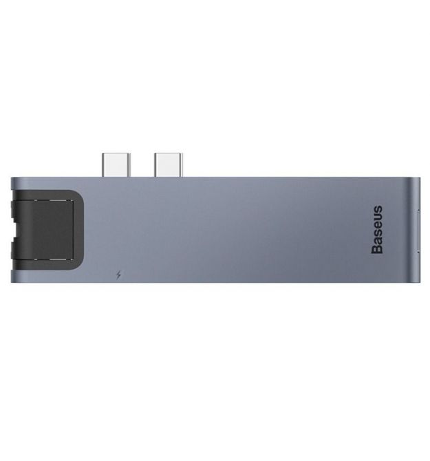 USB Hub Baseus Thunderbolt C Pro Seven-in-one Dual Type-C to USB3.0*2 + HDMI + RJ45 Ethernet + Type-C PD + microSD + SD card Cе