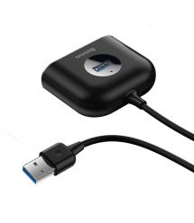 USB Hub Baseus Square Round 4 in 1 USB3.0 to USB3.0*1 + USB2.0*3 Черный (CAHUB-AY01) USB Hub Baseus Square Round 4 in 1 US